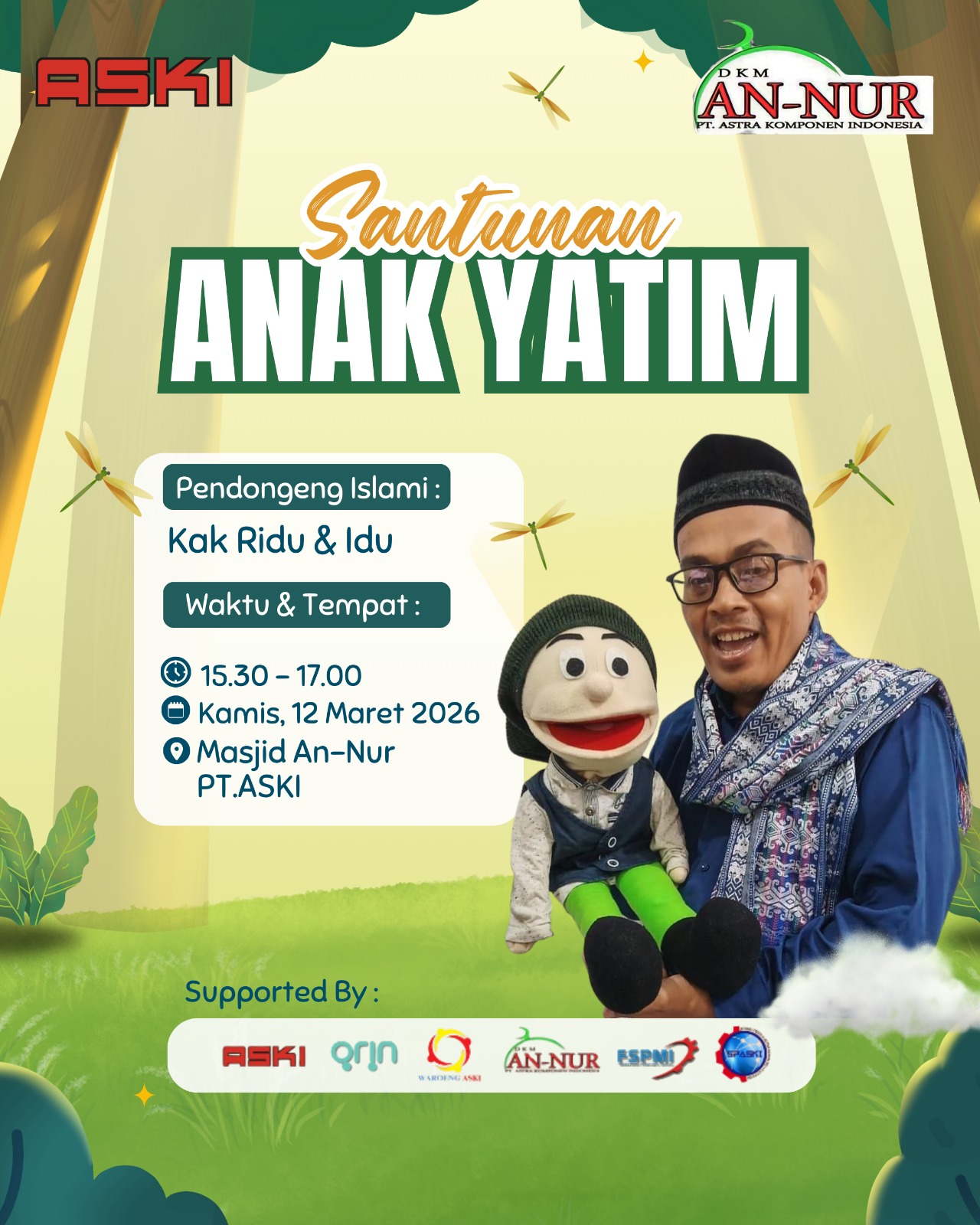 Flyer Kegiatan Santunan Anak Yatim PT ASKI