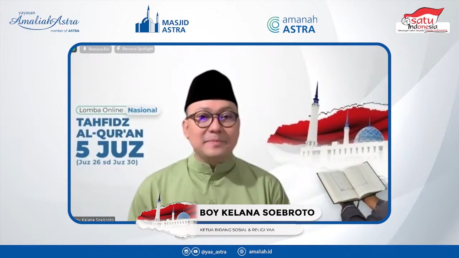 Sambuutan Boy Kelana Selaku Ketua Bidang Sosial dan Religi YAA
