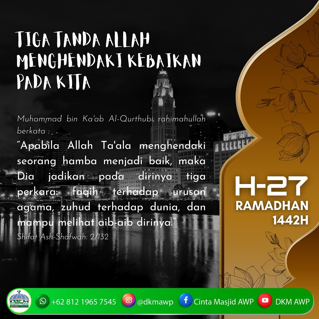 Semoga kita termasuk orang yang Allah kehendaki menjadi baik.  https://www.instagram.com/p/CMgXeskhrUz/?igshid=1i3e1l65i4w4w  *DKM ADIWIRA PLASTIK*  IG : @dkmawp FB : Cinta Masjid AWP YT : DKM AWP
