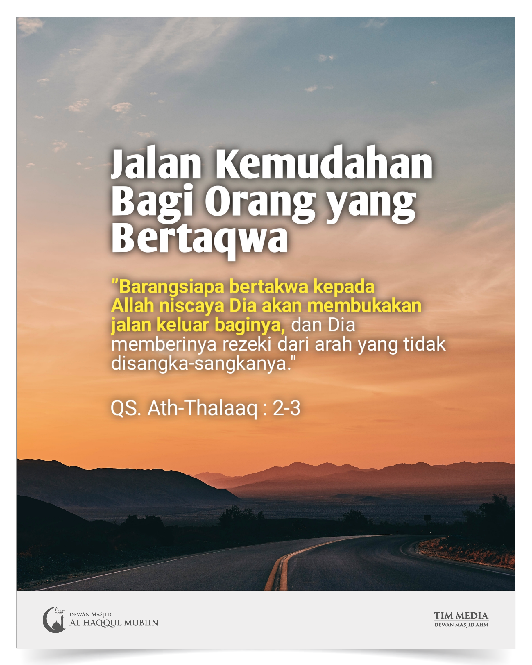 026 | Jalan Kemudahan Bagi Orang Yang Bertaqwa