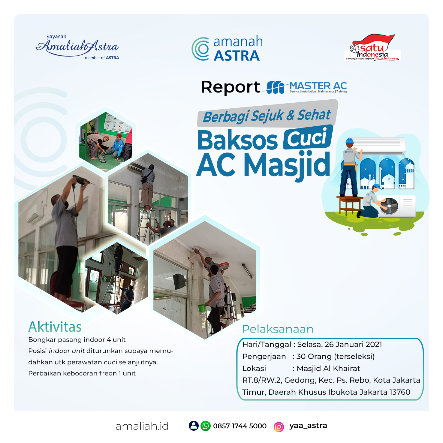 baksos cuci ac masjid alkhairat tim depok jaksel